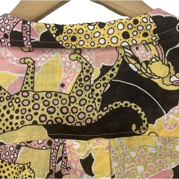 Anthropologie Maeve Printed Buttondown Surf Shirt Novelty Women XS NWOT Ink Dots - Picture 13 of 16